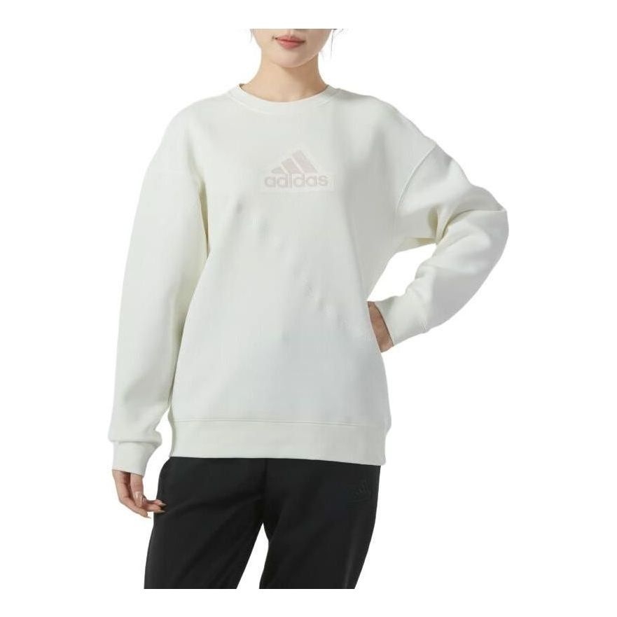 (WMNS) adidas Graphic Crew Sweatshirt 'White Putty Mauve' IY5388 - 2