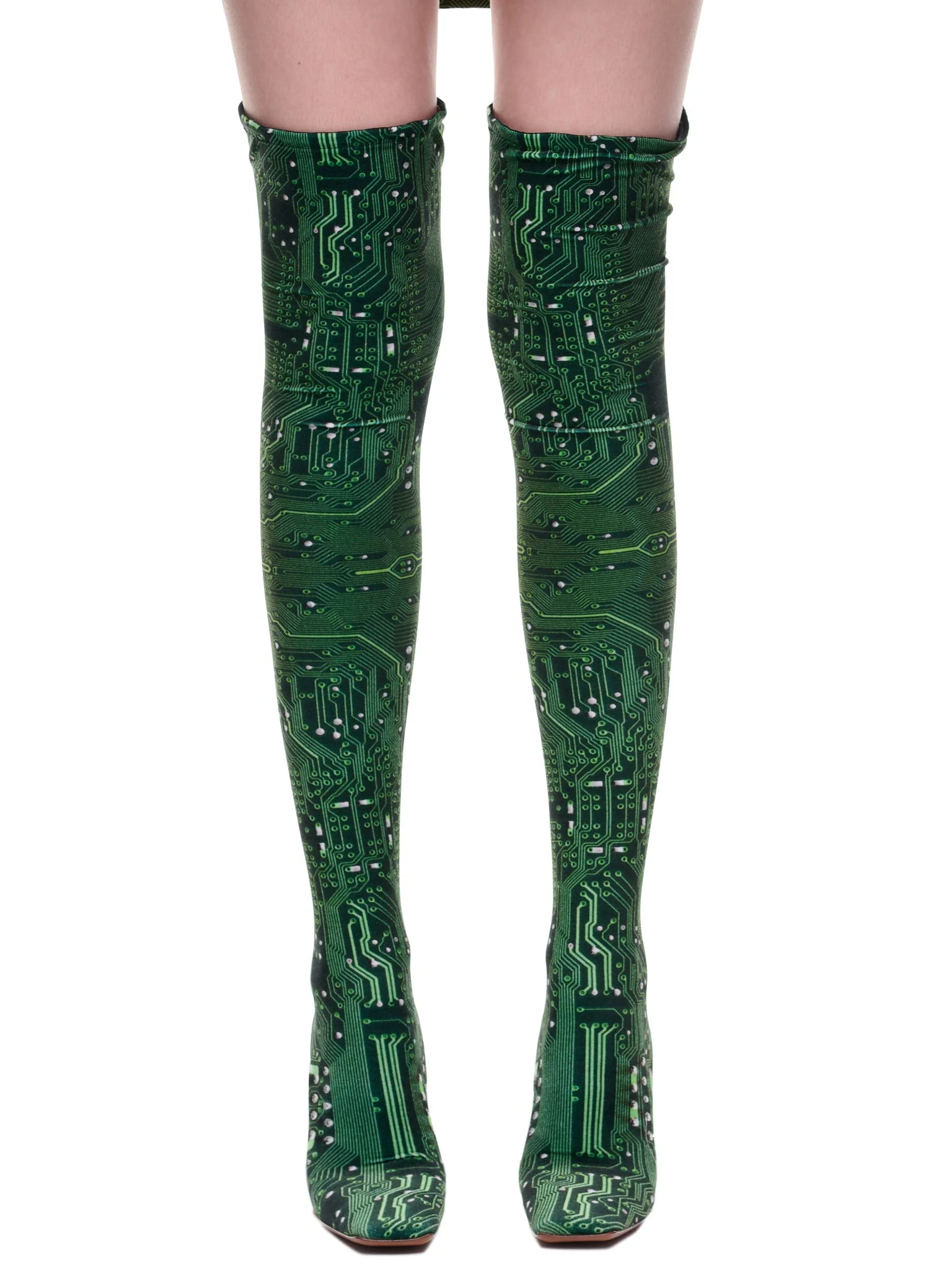 Velvet Cyber High Boomerang Sock Boots - 1