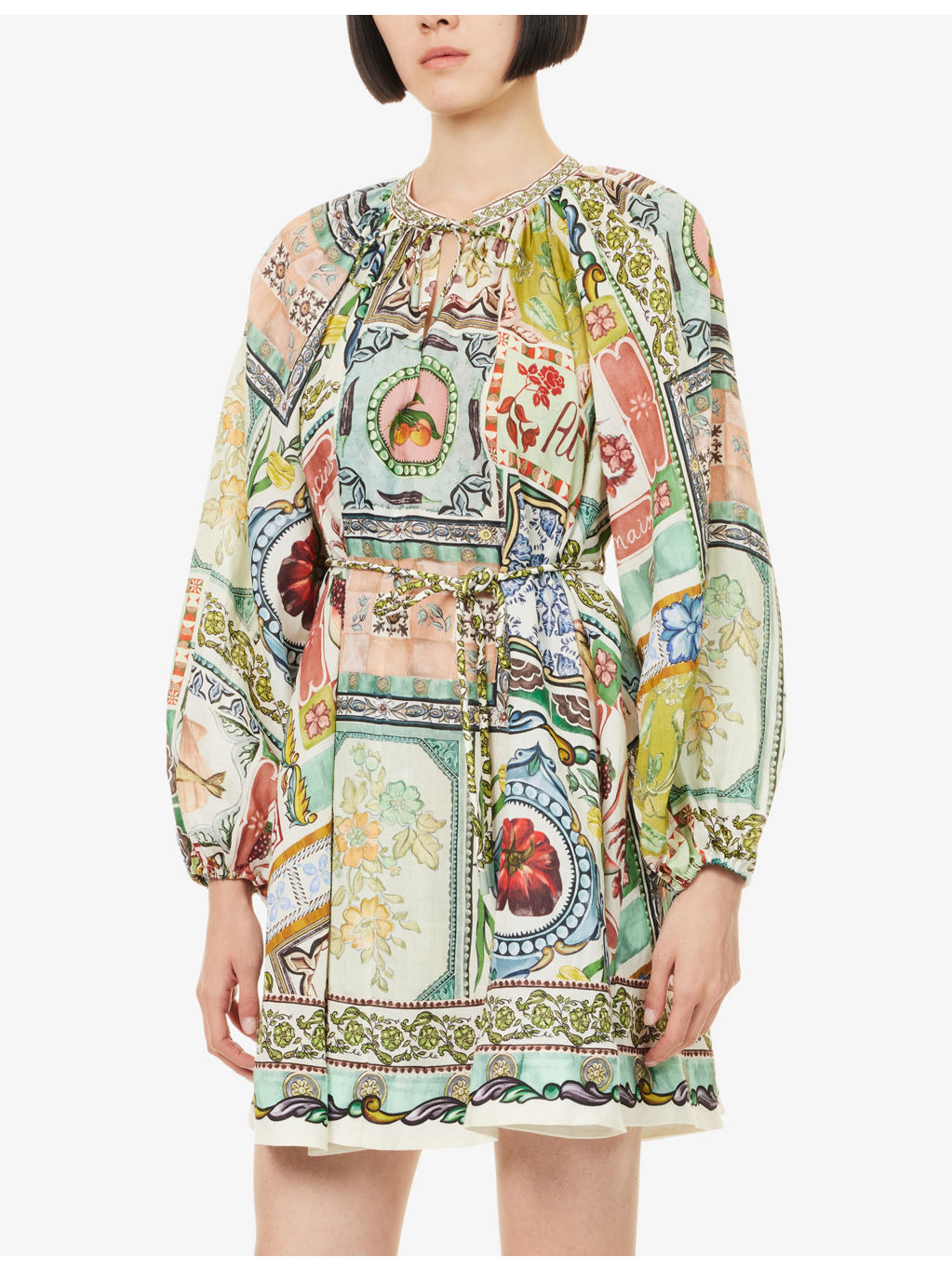 Tommasina Floral-Print Ramie Mini Dress - 3