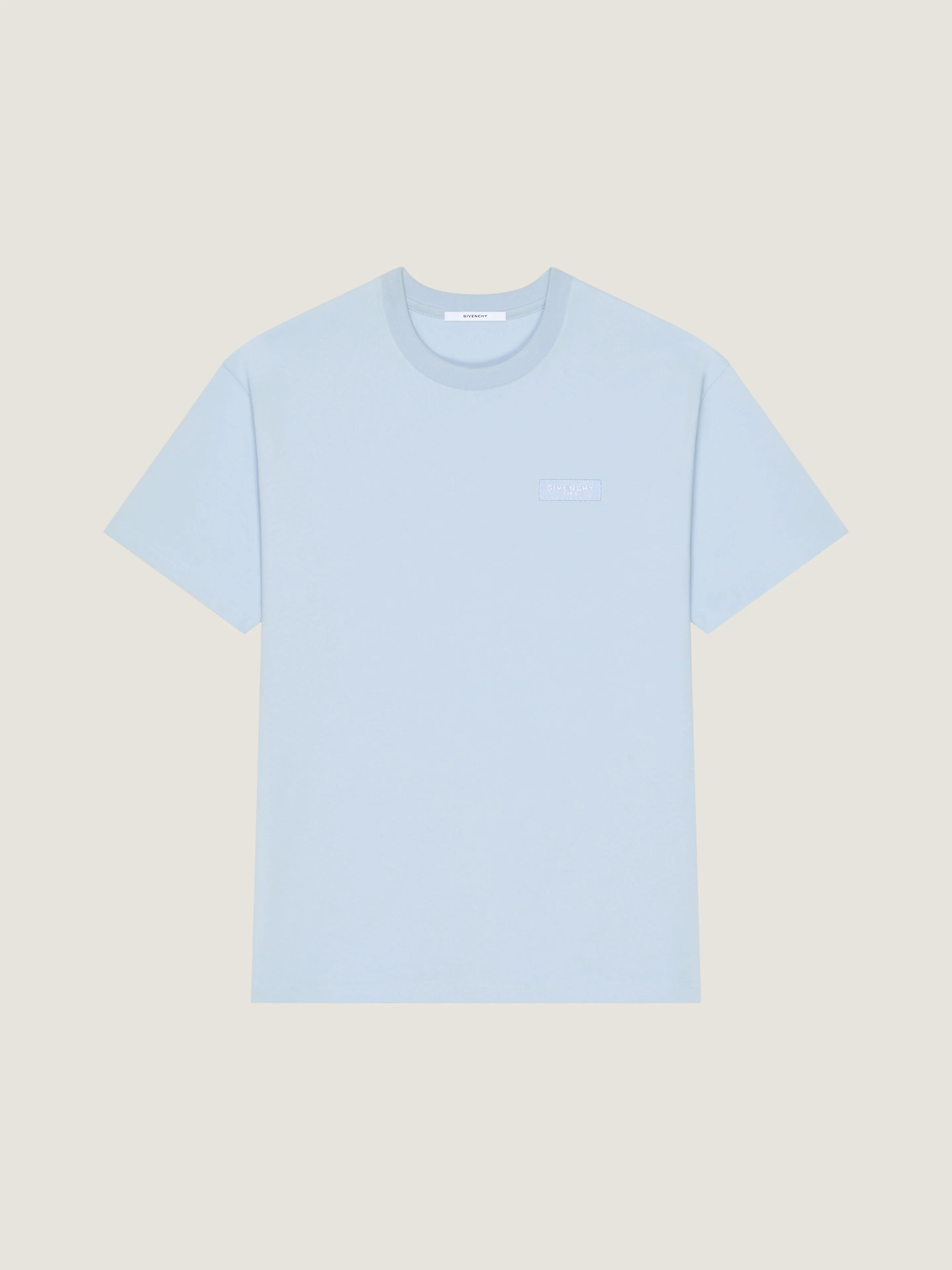 T-SHIRT IN COTTON WITH GIVENCHY PARIS GROS GRAIN - 1
