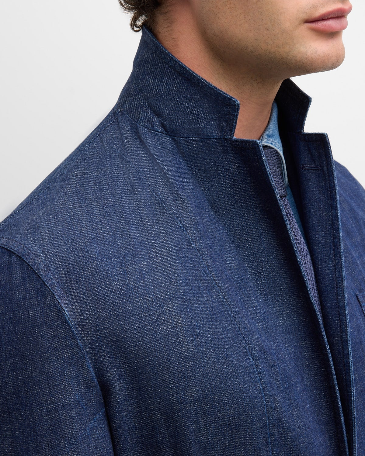 Men's Kent Hand-Tailored Denim Suit Jacket - 7