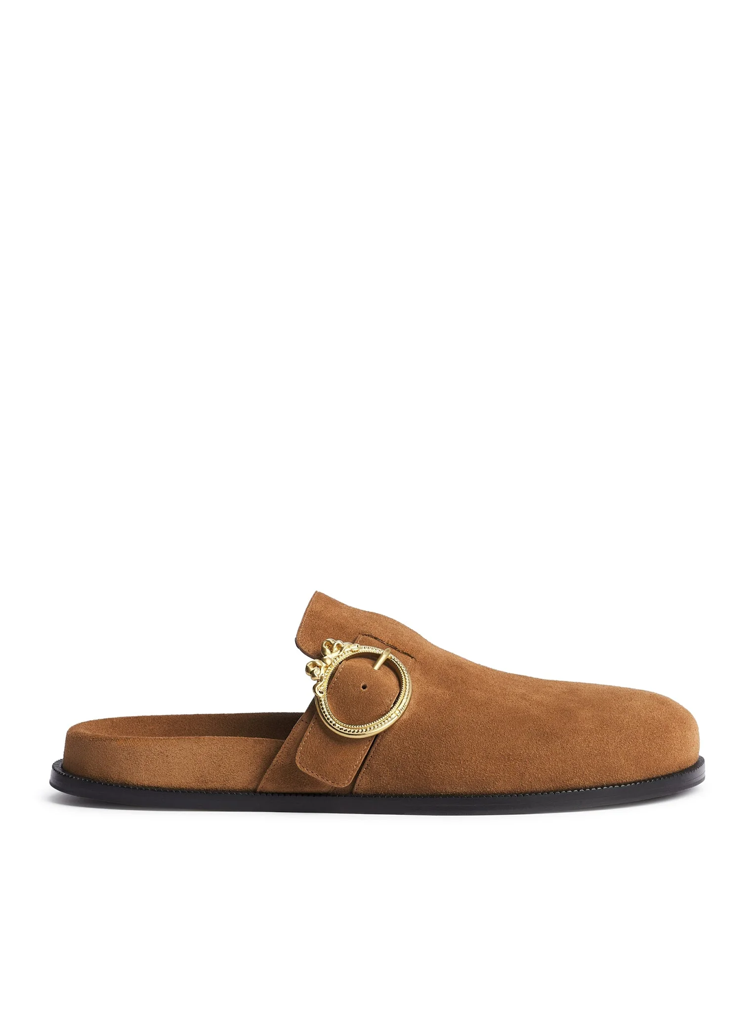 SABOT WITH MÉDAILLON BUCKLE IN SUEDE CALFSKIN - 1