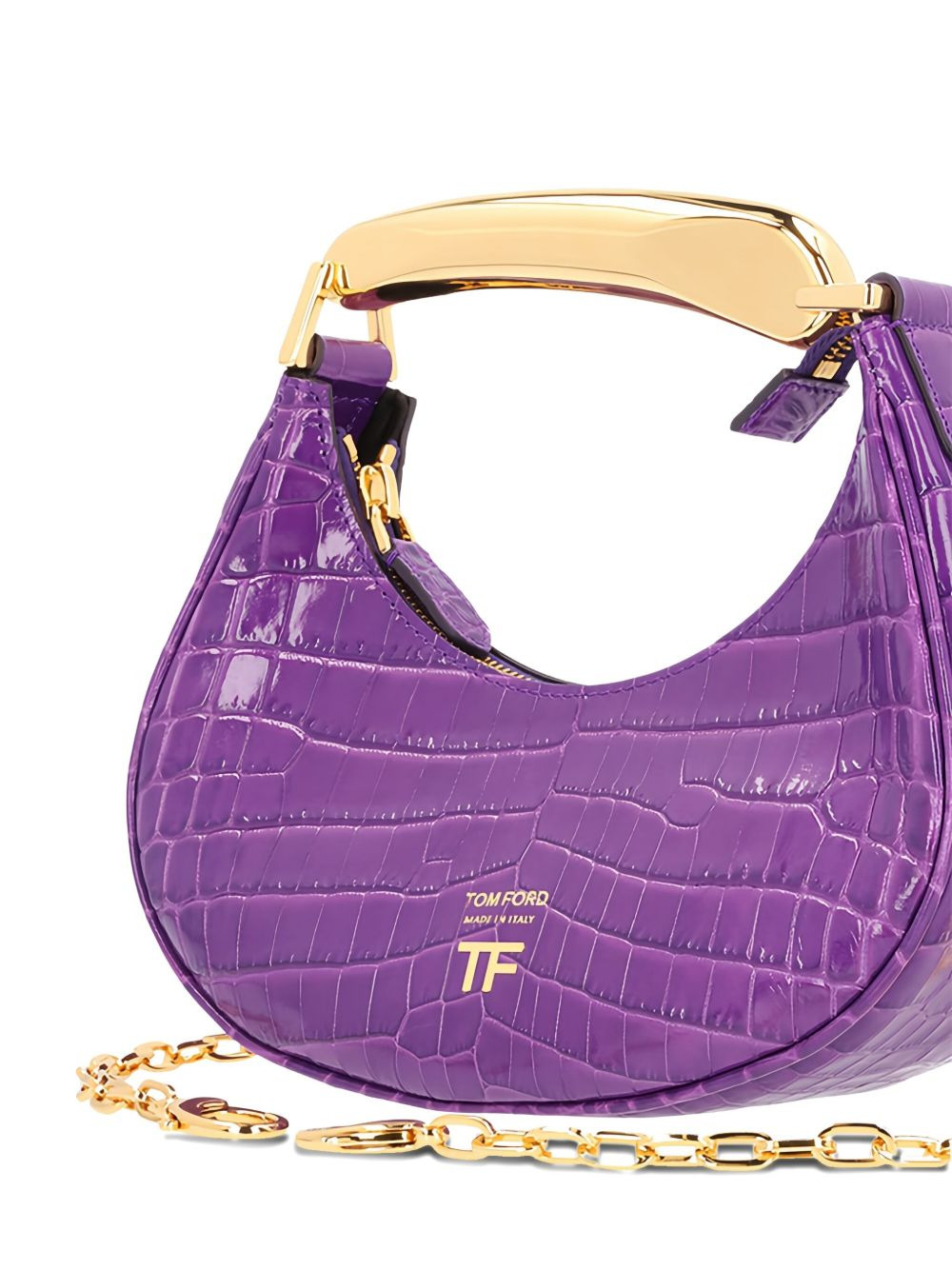 mini crocodile-effect top-handle tote bag - 3