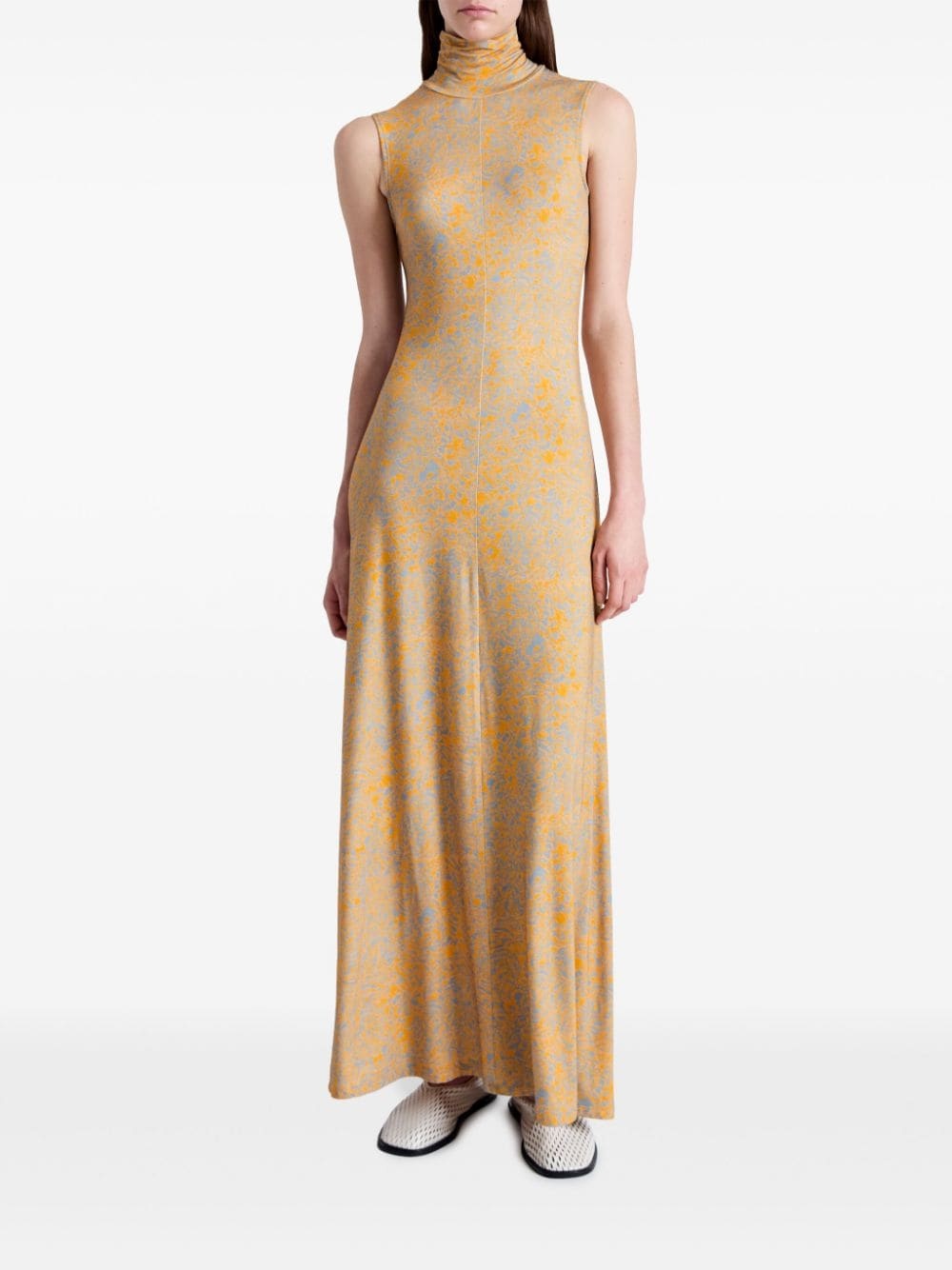 abstract-print high-neck dress - 2
