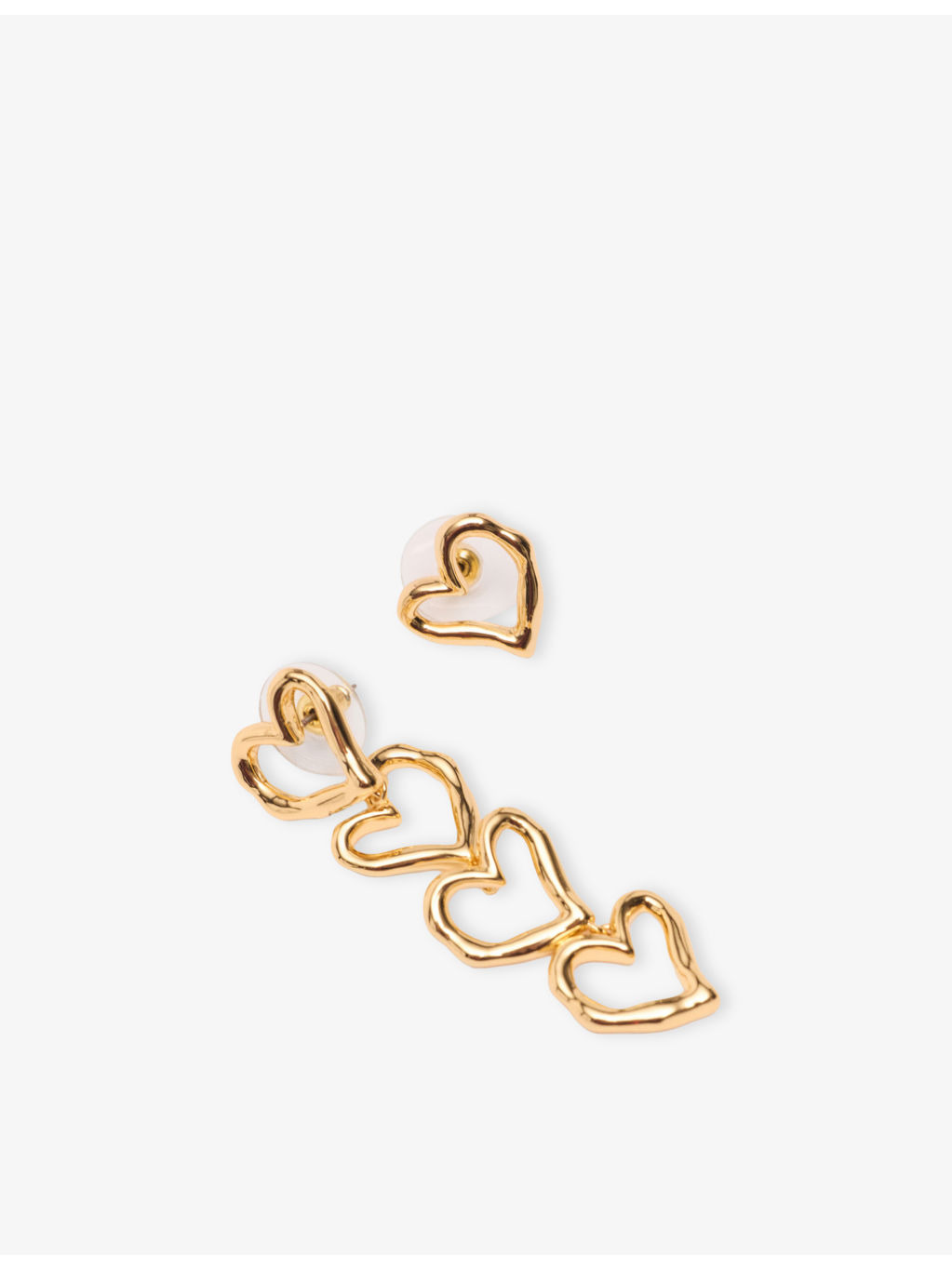 Asymmetric Heart Brass Earrings - 4