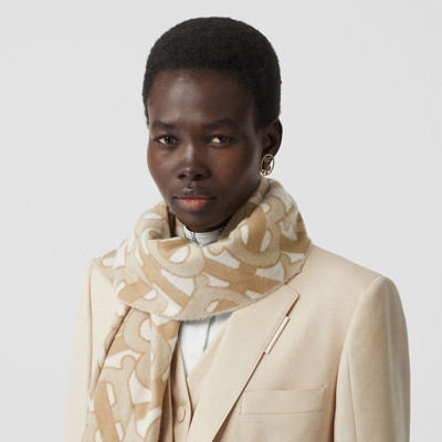 Burberry Monogram Cashmere Jacquard Scarf outlook