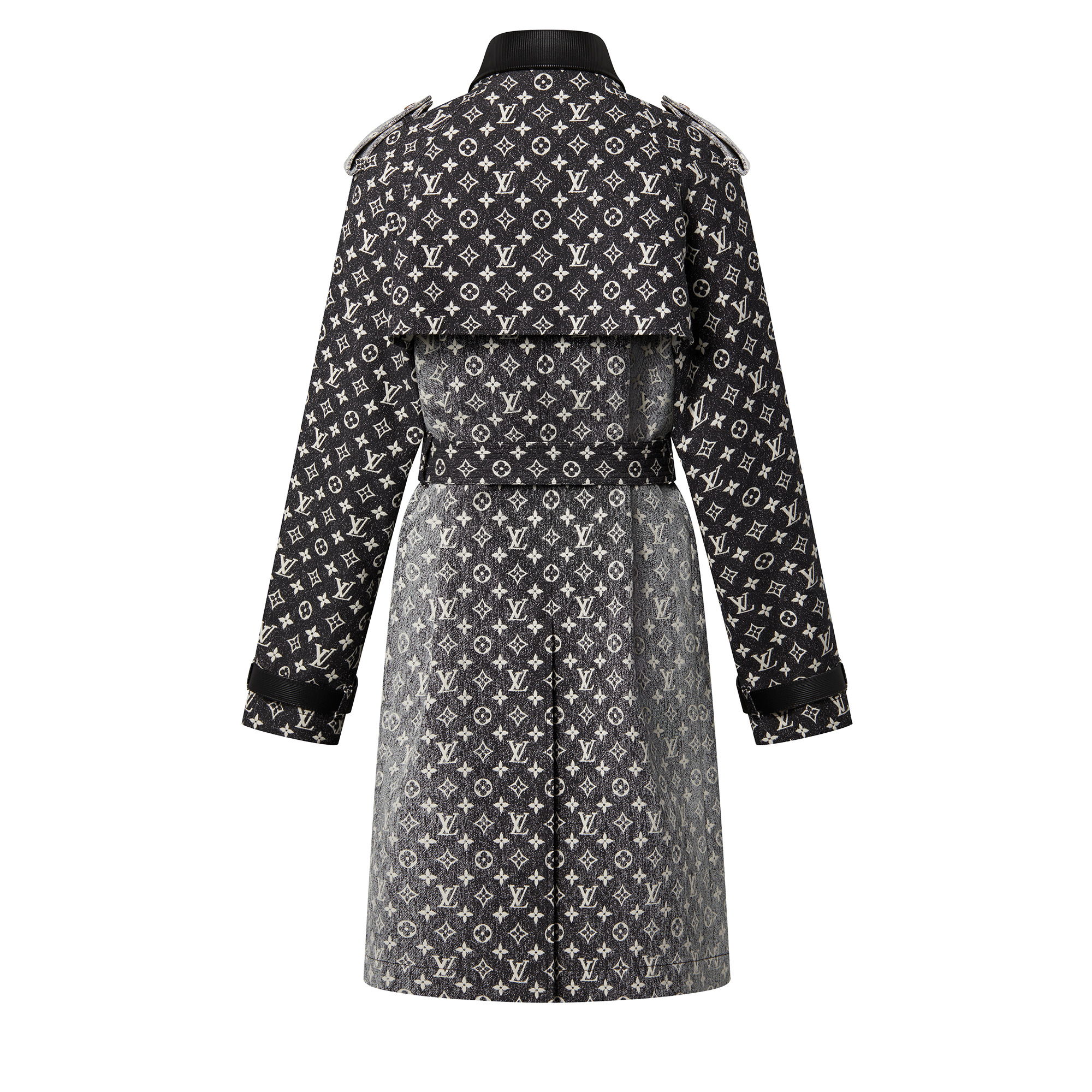 Monogram Denim Trench Coat - 3