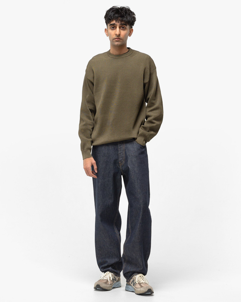 AURALEE Flat Yarn Rib Knit P/O Khaki outlook