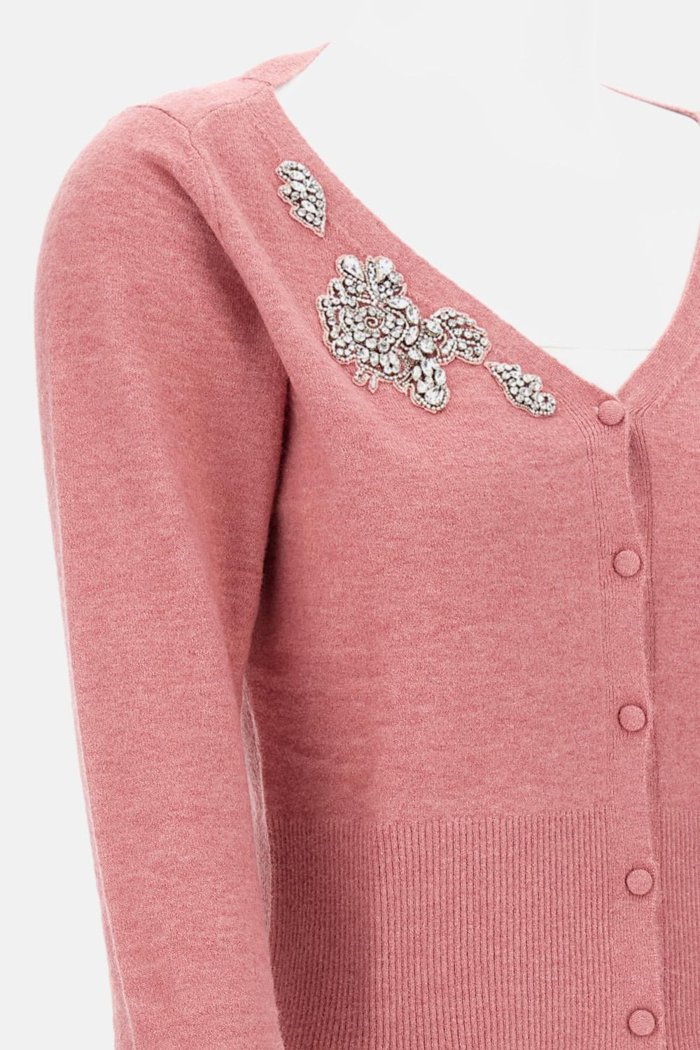 V NECK CARDIGAN - 3