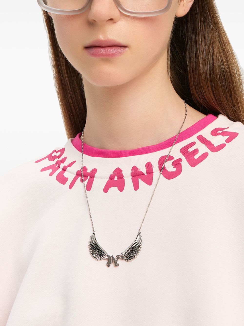 logo-print cotton crop top - 6