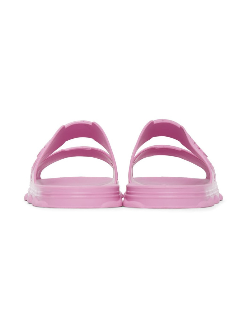 Pink Rubber Slider Sandals 4