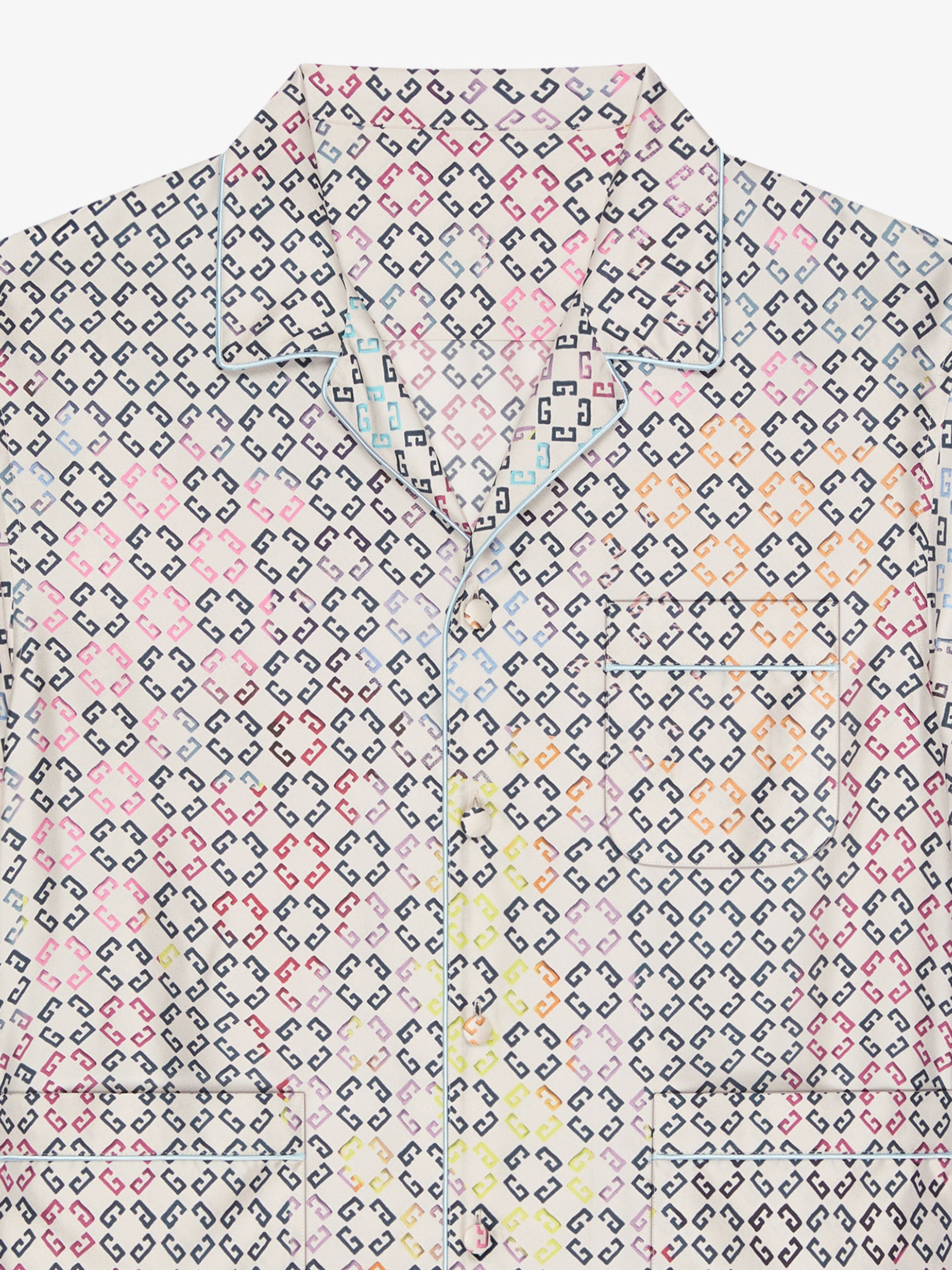 MULTICOLOR PYJAMAS SHIRT IN MONOGRAM 72 SILK - 4