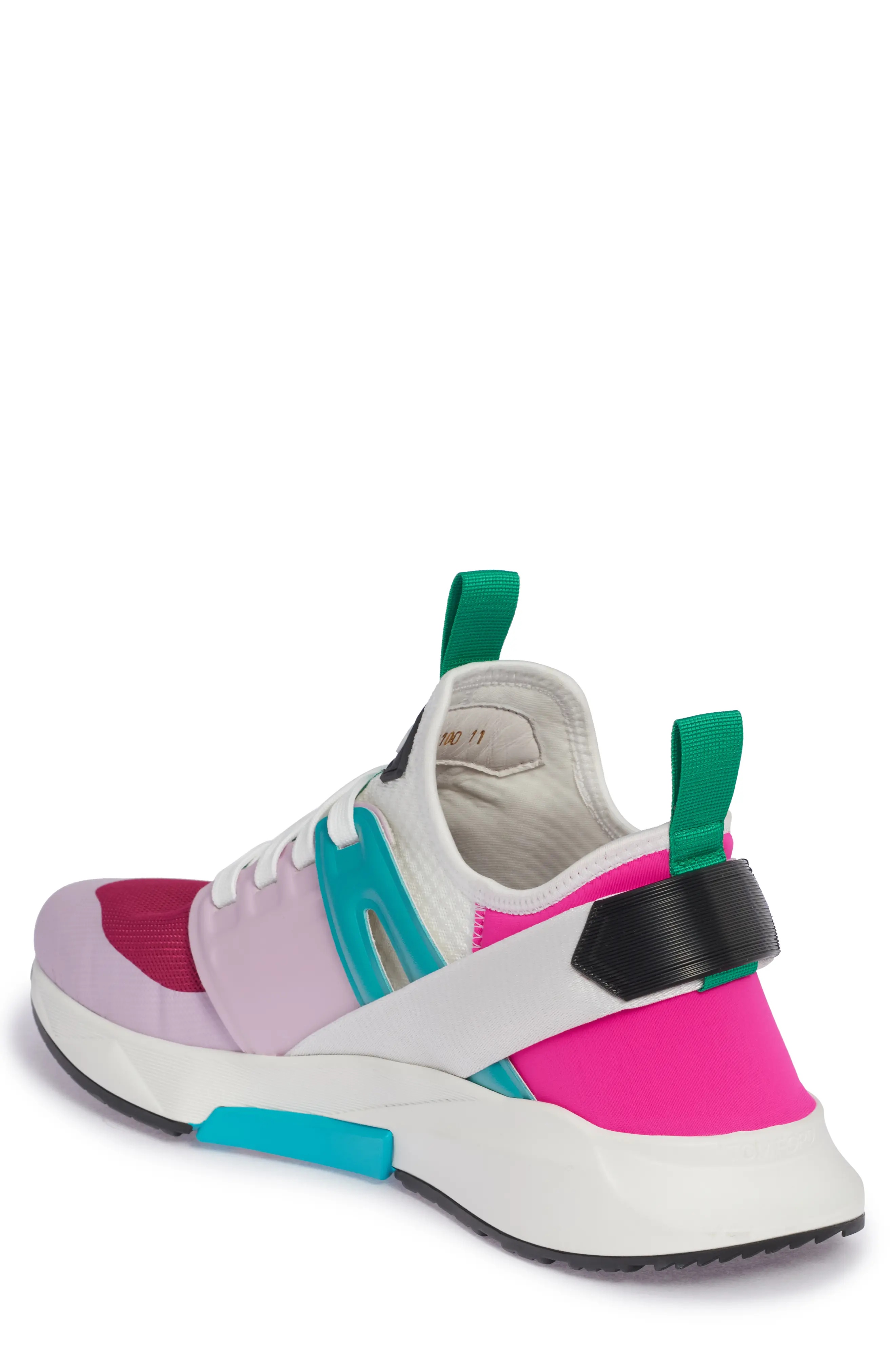 Jago Mixed Media Sneaker in Fuchsia/Pink/White - 2