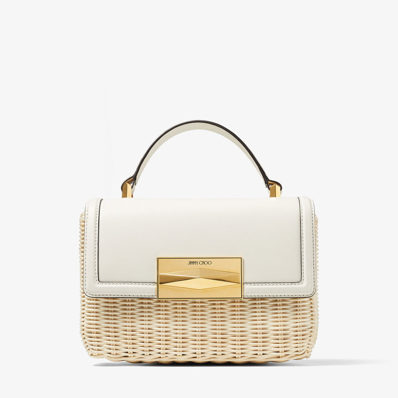Diamond Top Handle
Natural/Latte Wicker and Leather Top Handle Bag 1