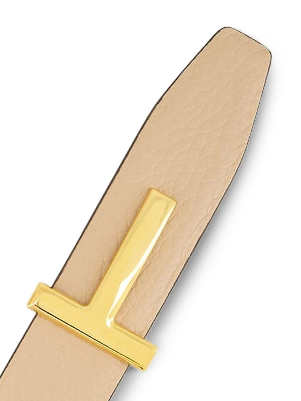 reversible T-buckle leather belt - 4