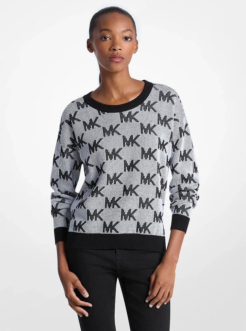 Logo Jacquard Knit Sweater - 1