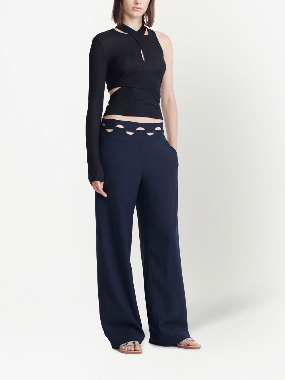 hinge-seam straight trousers - 2
