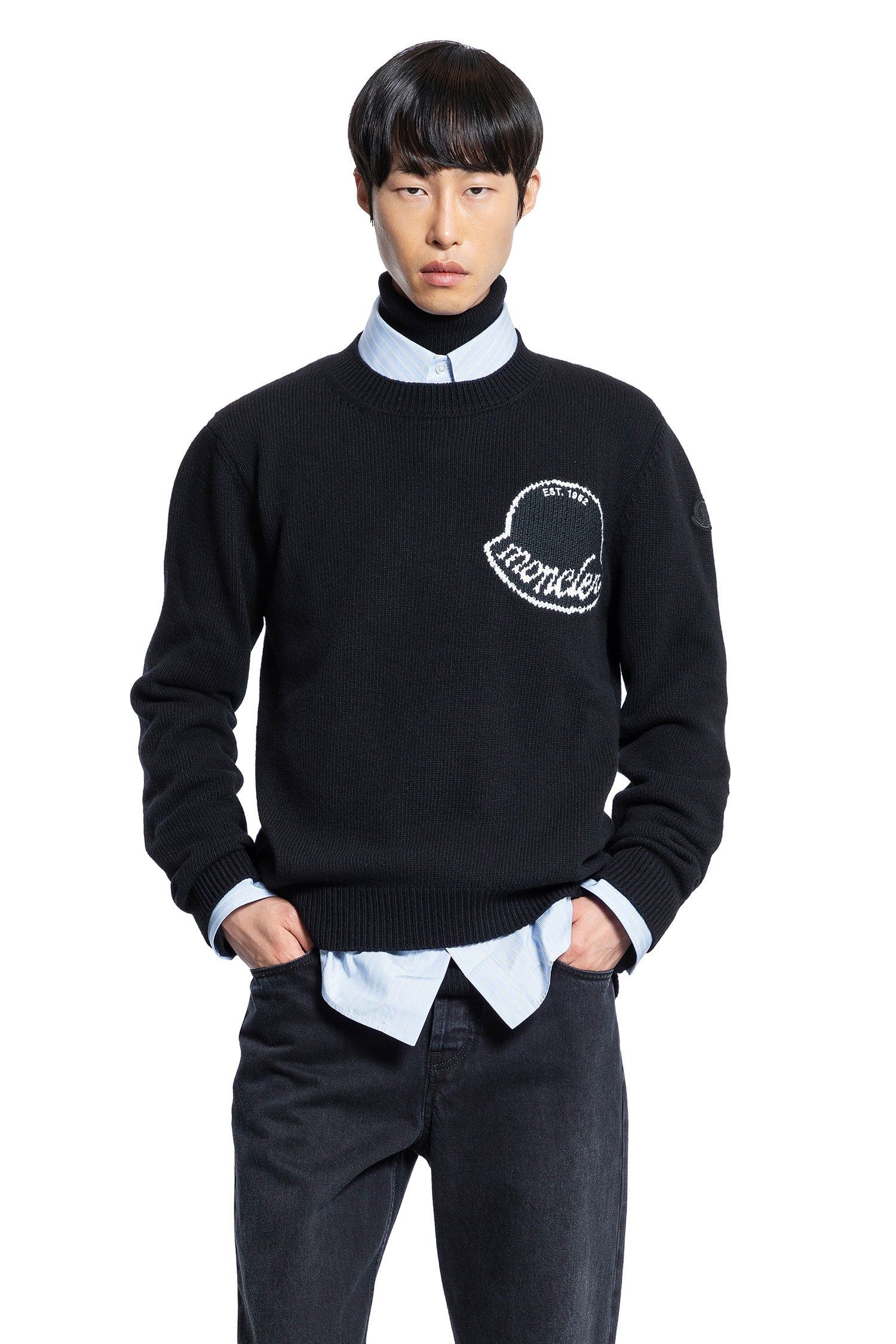 Logo Jacquard Wool Sweater - 6