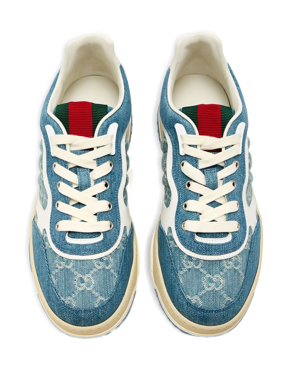 monogram denim sneakers - 4