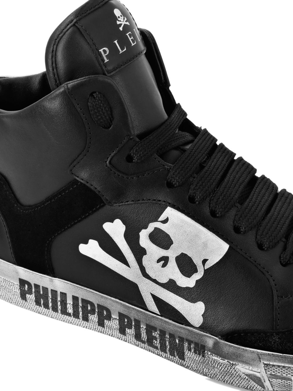 skull-motif hi-top sneakers - 4
