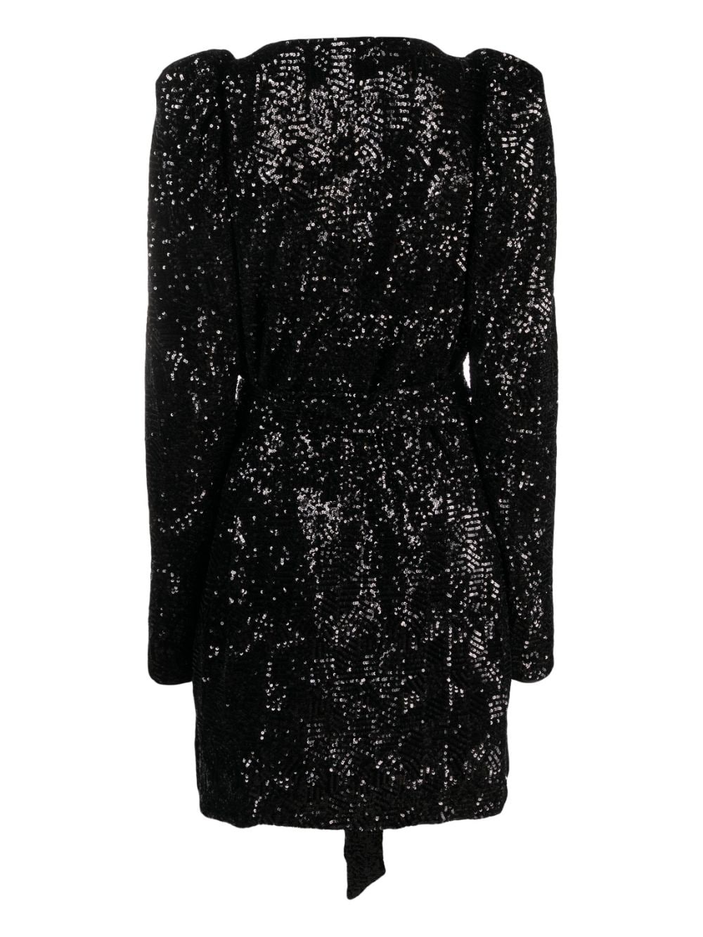 sequinned-tulle wrap minidress - 2