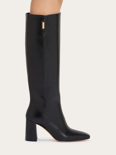 FERRAGAMO Knee high boot with golden tab outlook