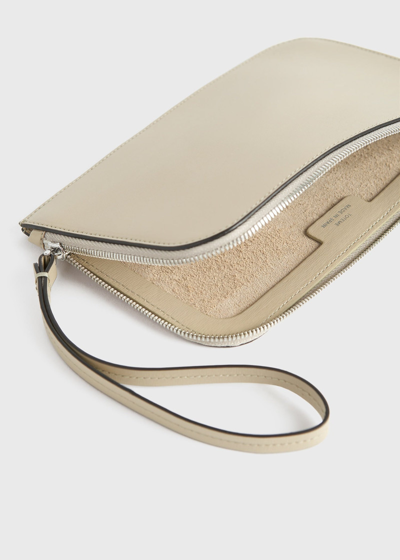 Leather wristlet pouch fawn 5
