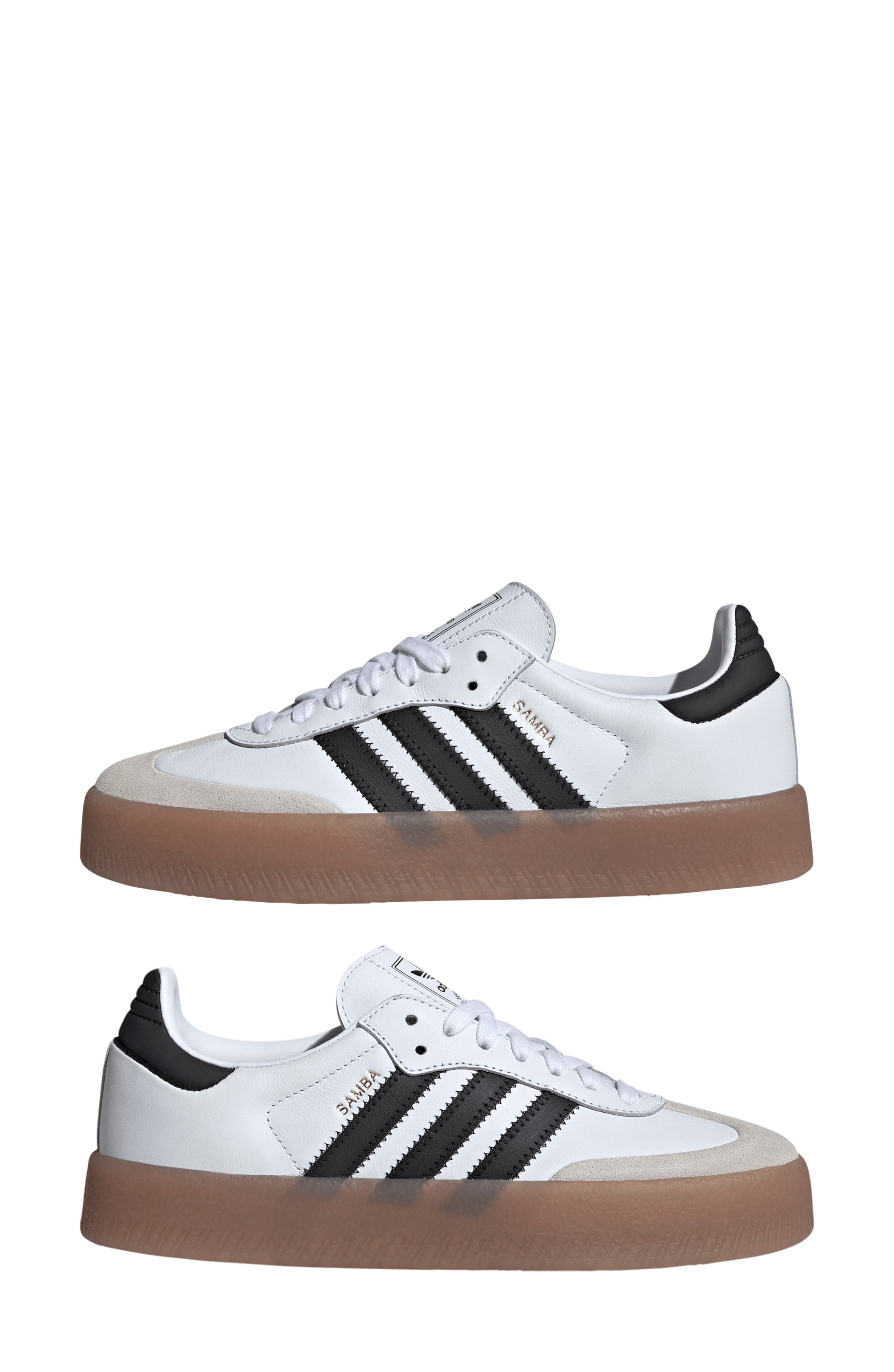 adidas Sambae Sneaker in White/Core Black/Gold Met. at Nordstrom - 7