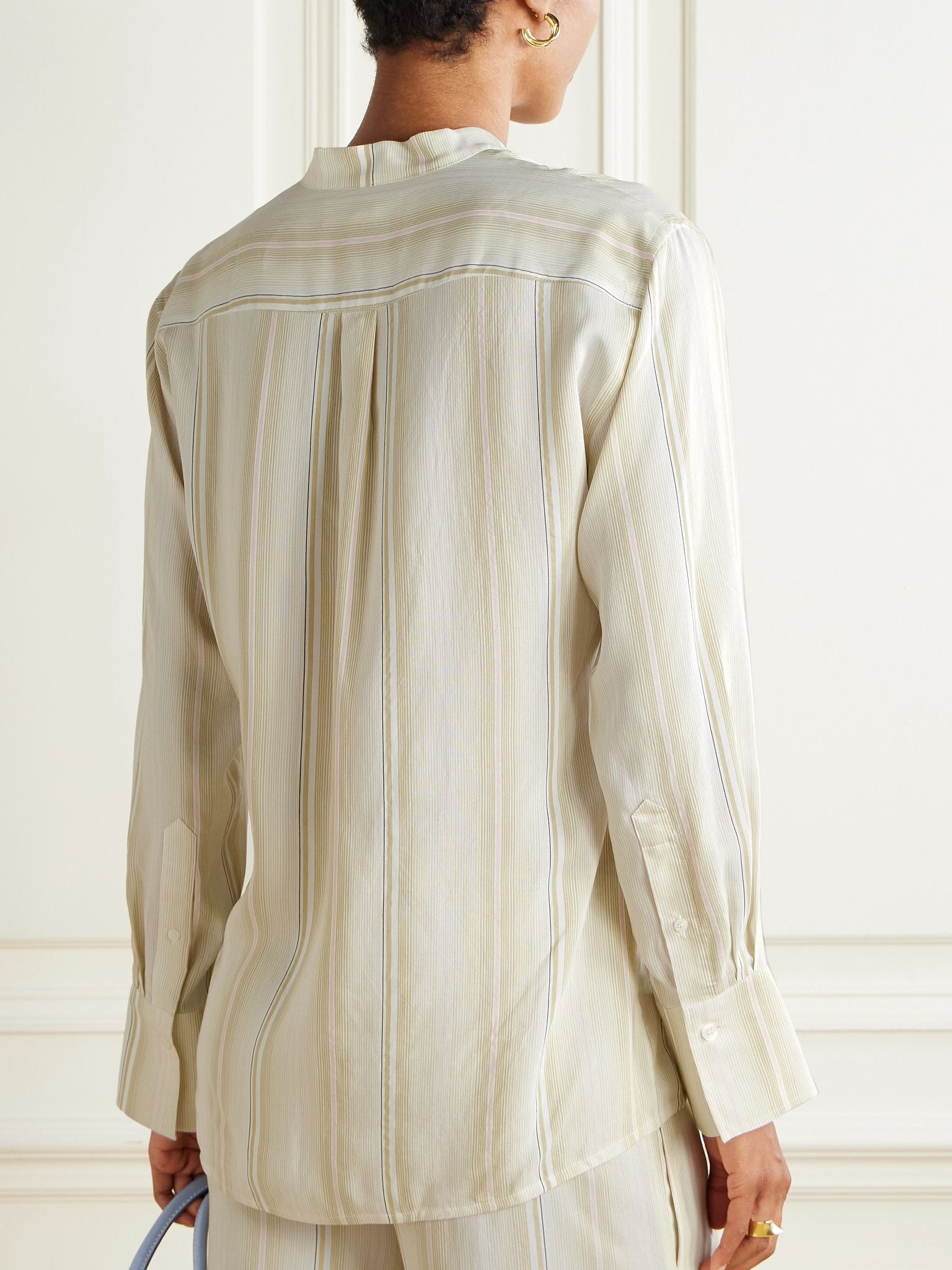Striped woven shirt Green - 3