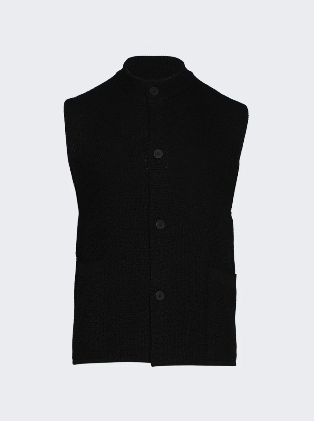 Rustic Knit Vest Black - 1