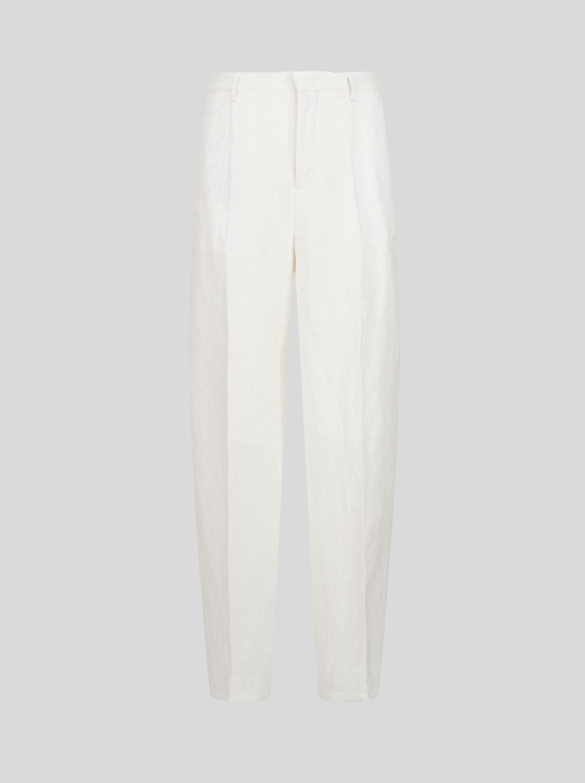 LINEN TROUSERS WITH TUCKS - 1