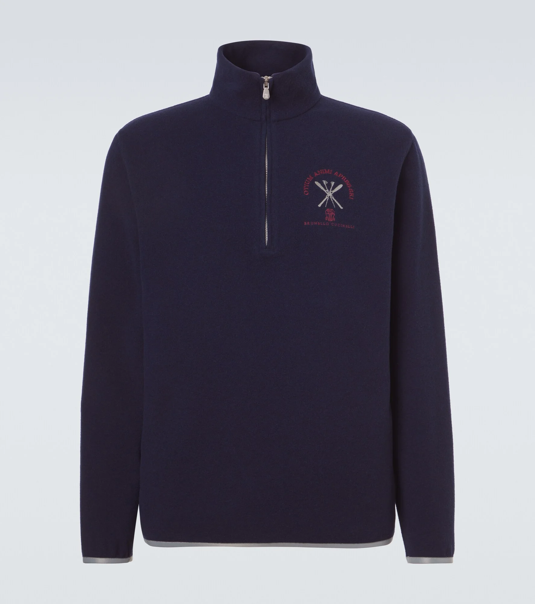 Cashmere and cotton-blend half-zip sweatshirt - 1