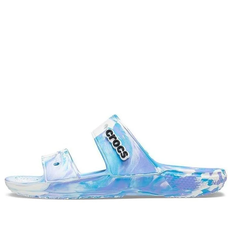 Crocs Classic Clog Marble Beach Unisex White Blue Slippers 'White Blue' 207701-1FK - 1