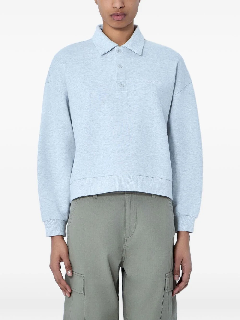 polo-collar sweatshirt - 1