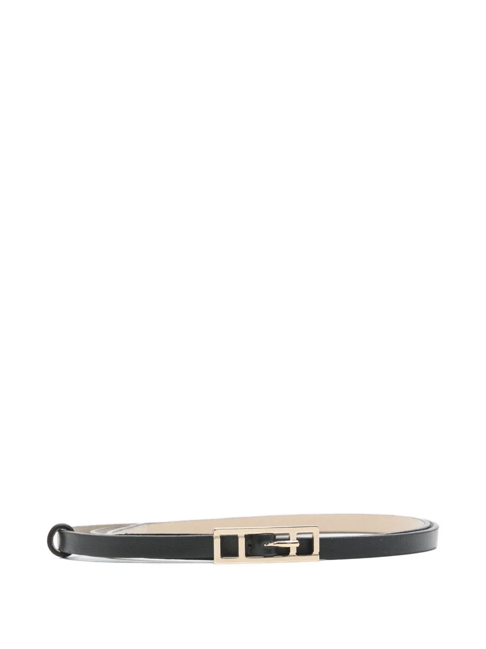 rectangular-buckle leather belt - 1