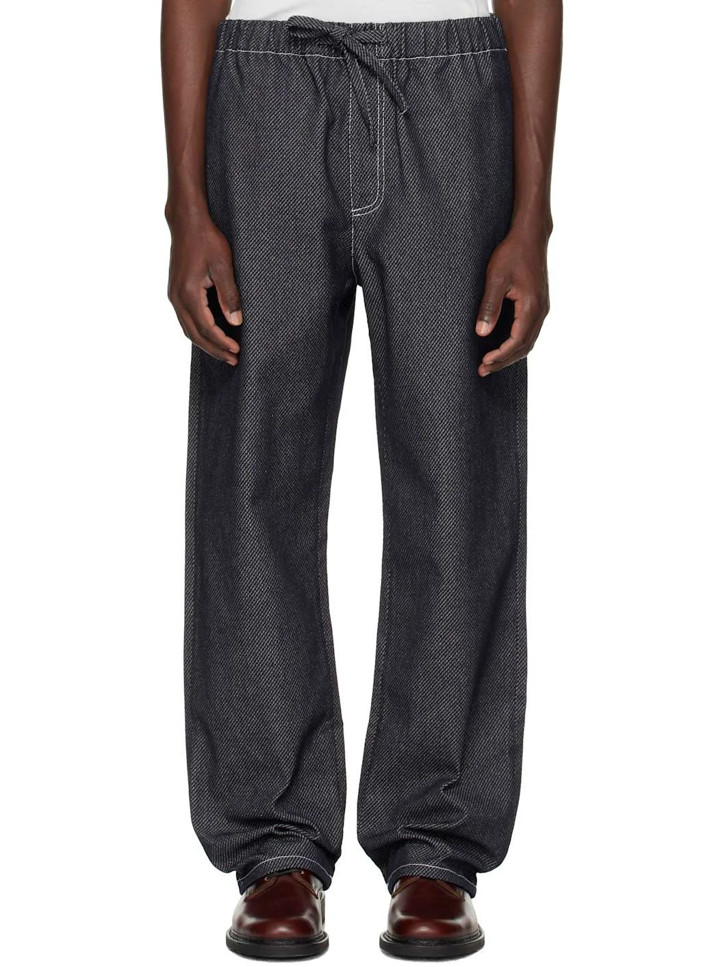 Black Twill Denim Trousers - 1
