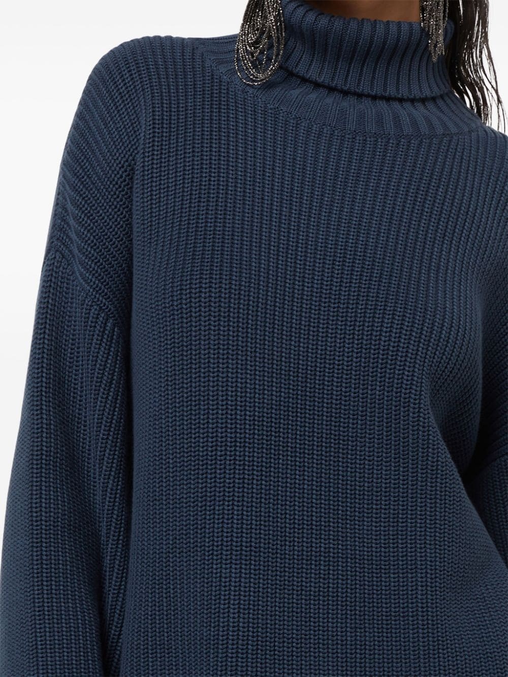 ribbed-knit cotton jumper - 6