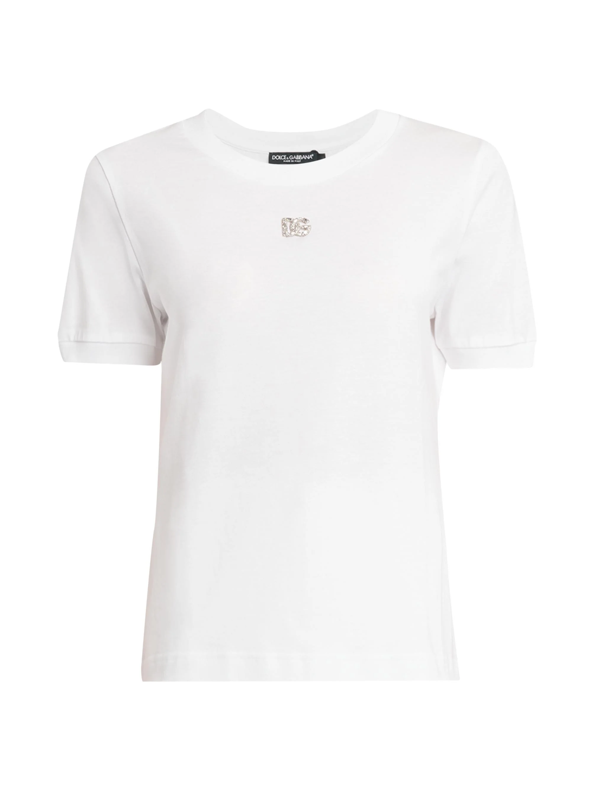 Women's Embellished DG Logo T-Shirt - Bianco Ottico - 1