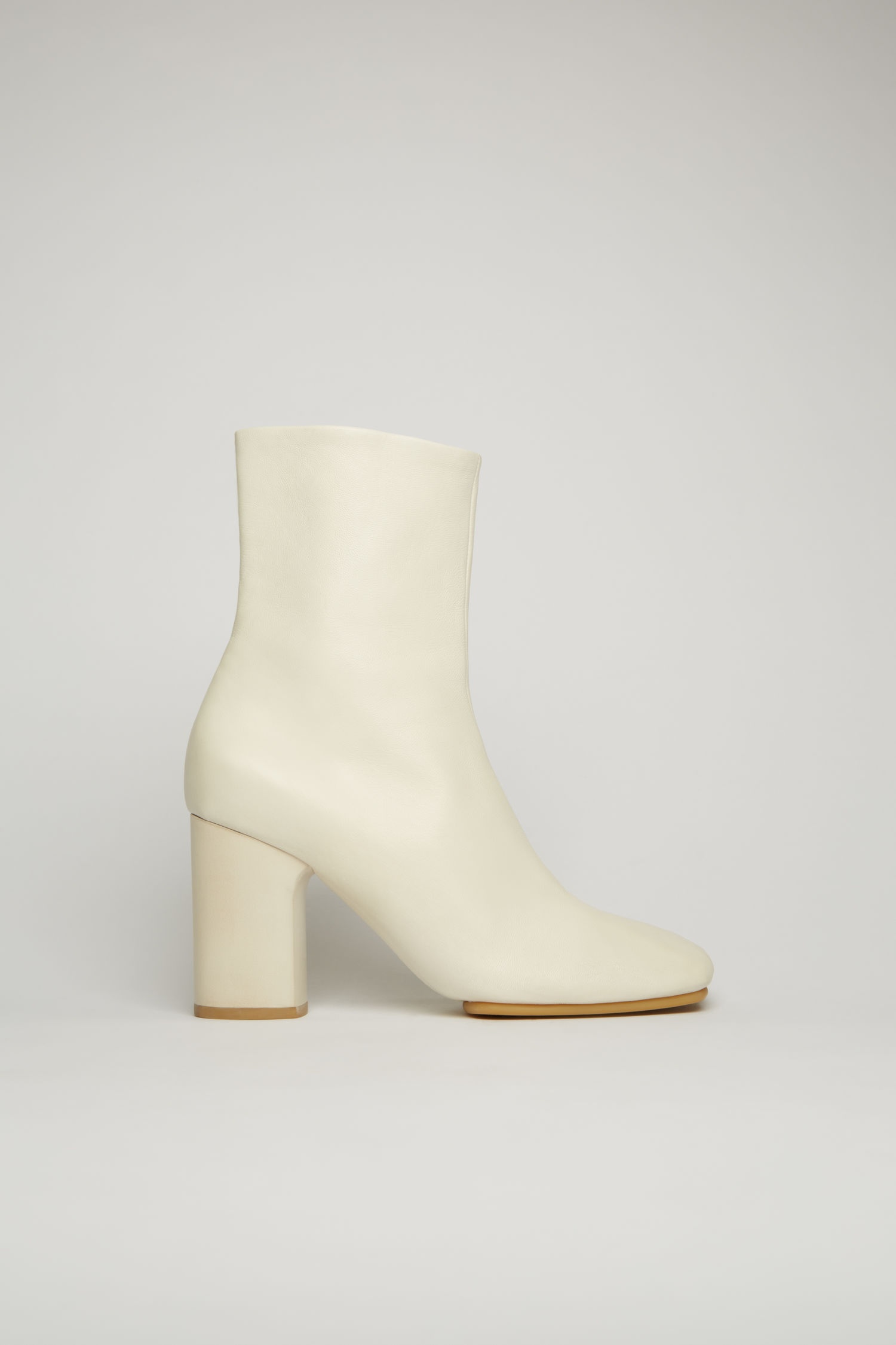 Leather ankle boots off white - 1