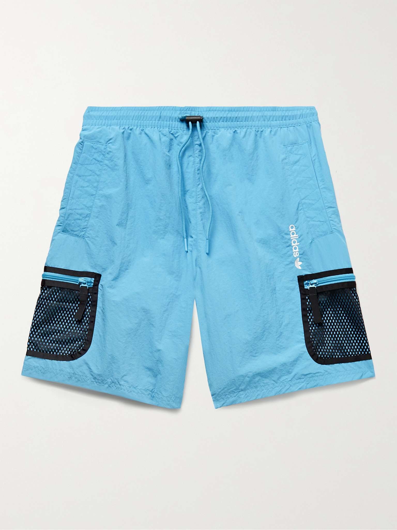 Adventure Mesh-Trimmed Nylon Drawstring Cargo Shorts - 1