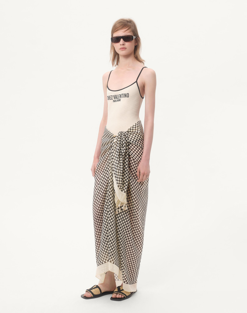 Valentino ESCAPE PAREO IN COTTON AND SILK WITH POLKA DOT PRINT outlook