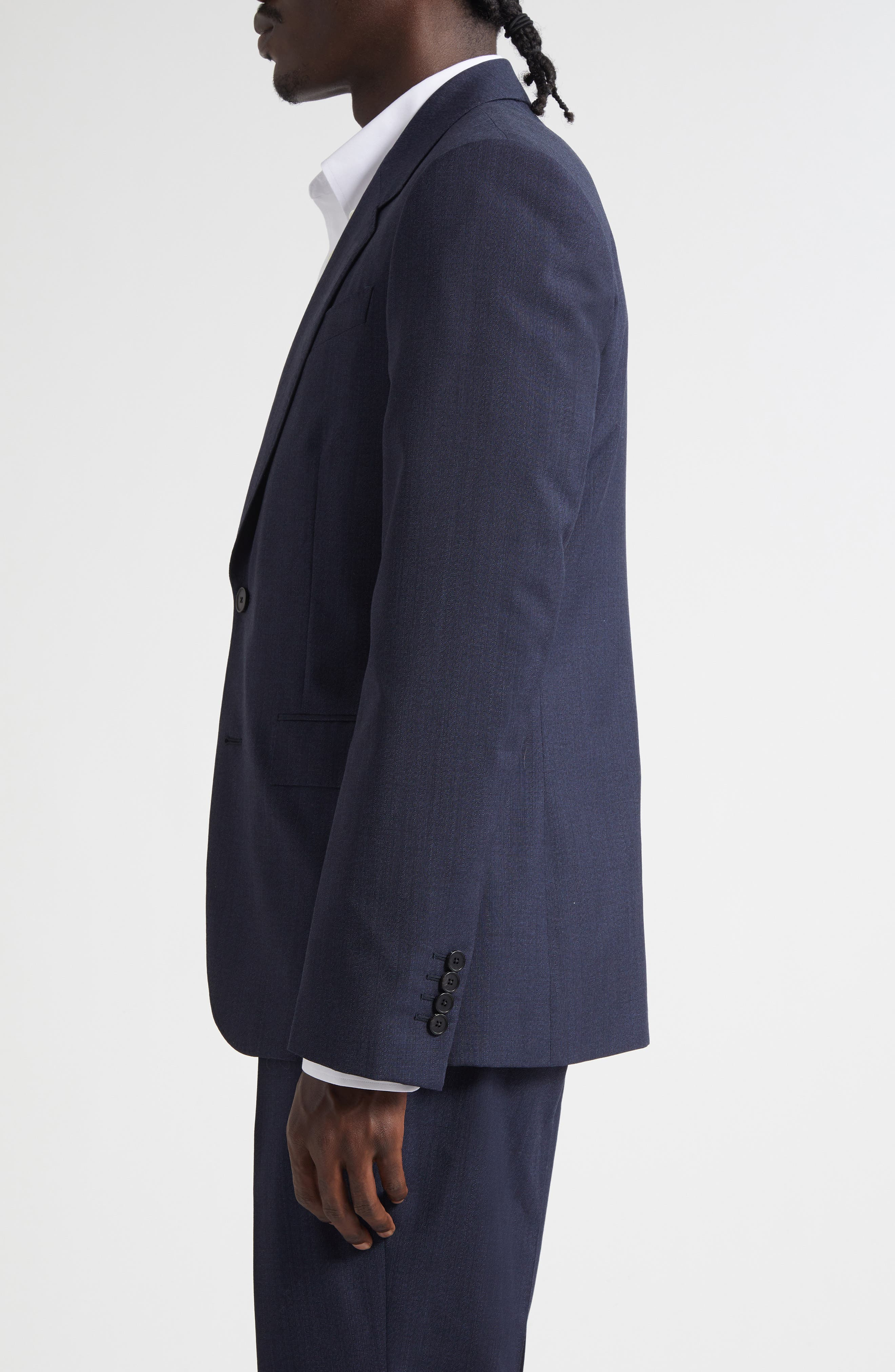Givenchy Classic Fit Notch Lapel Wool Blazer in Dark Blue at Nordstrom - 4
