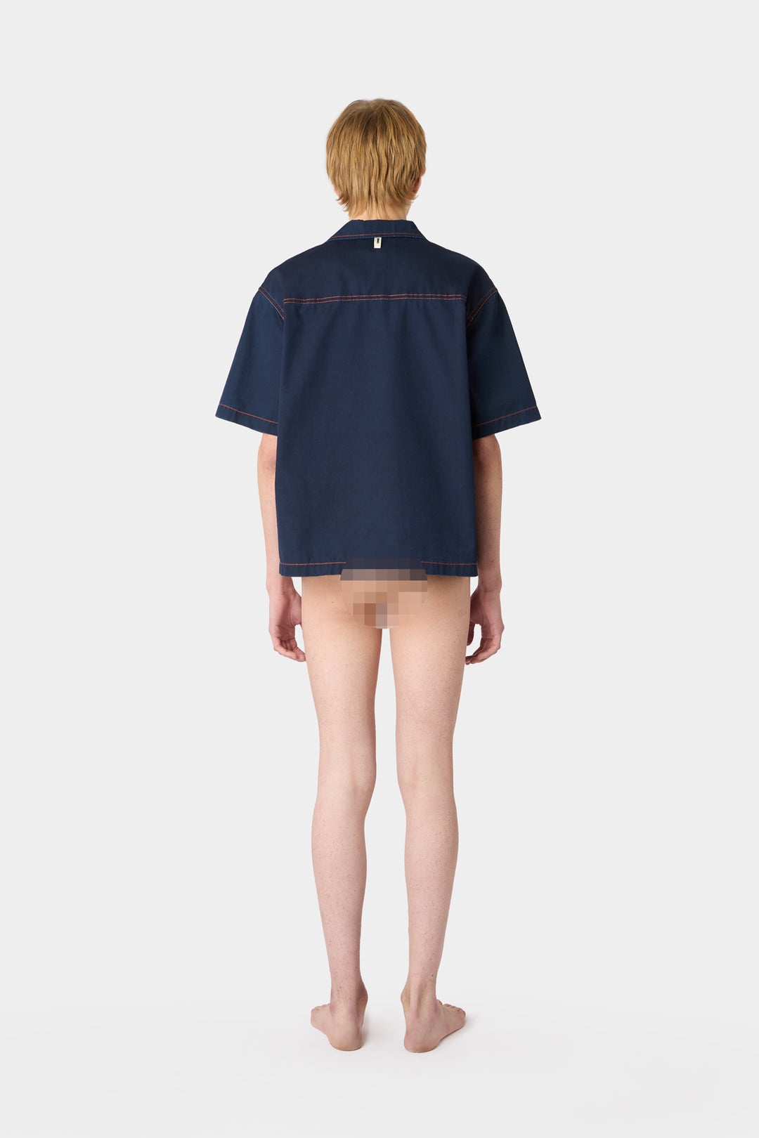 POCKET SHORTSLEEVE SHIRT / mid-washed denim - 7