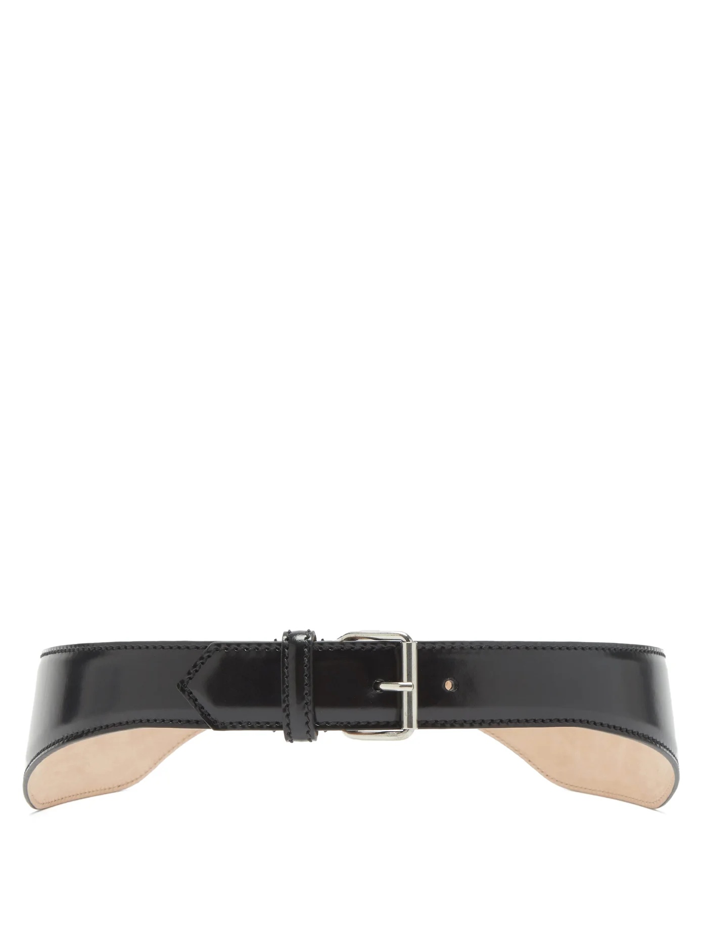 Curved leather belt - 1