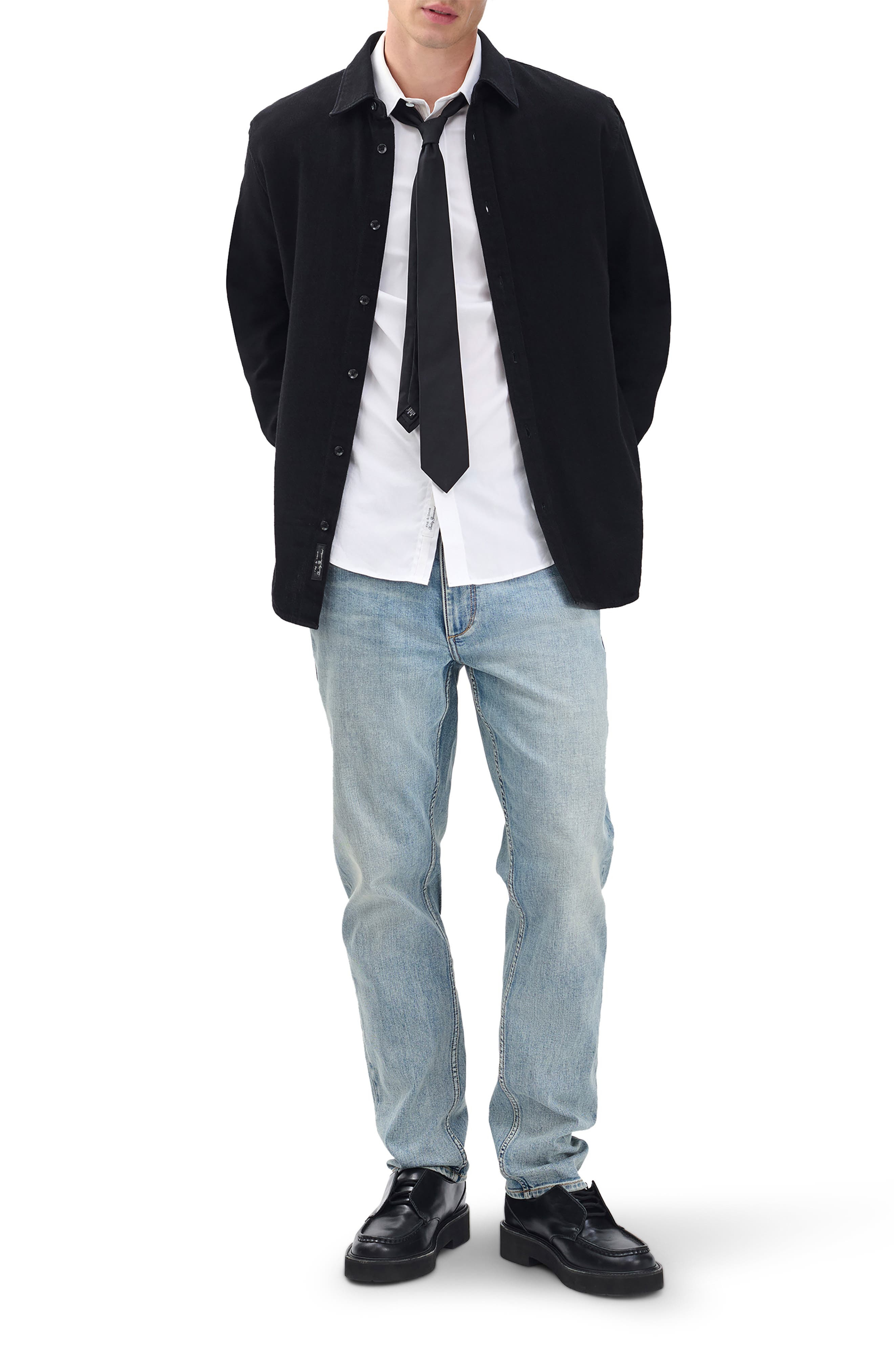 rag & bone Finch Denim Button-Up Shirt in Black at Nordstrom - 5