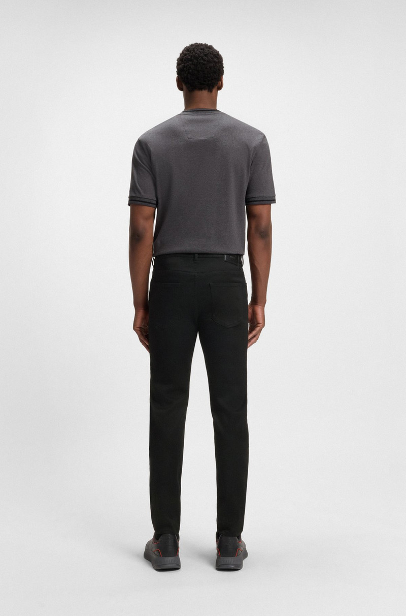 PORSCHE X BOSS TAPERED-FIT JEANS IN BLACK STRETCH DENIM 4