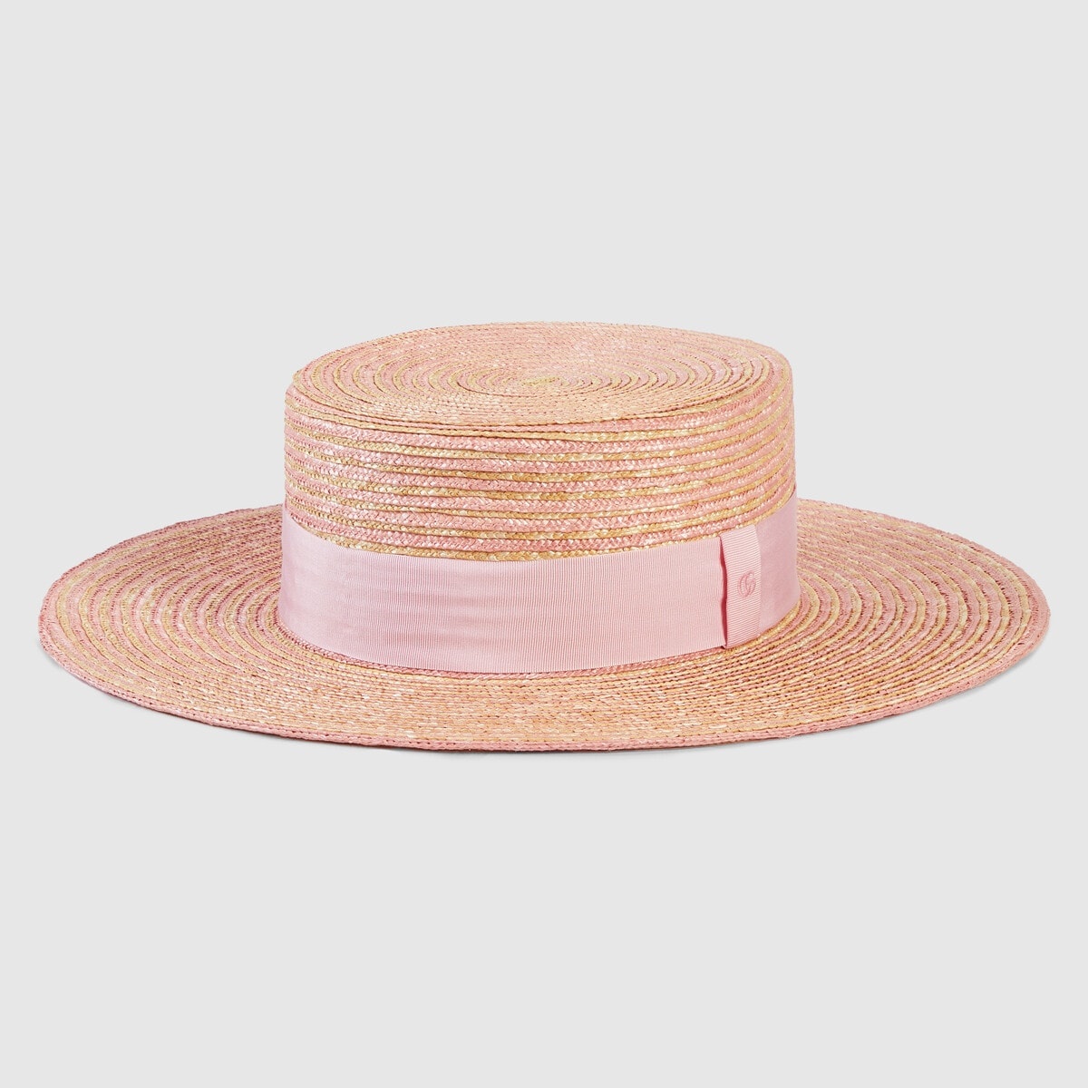 Striped raffia wide-brimmed hat - 4
