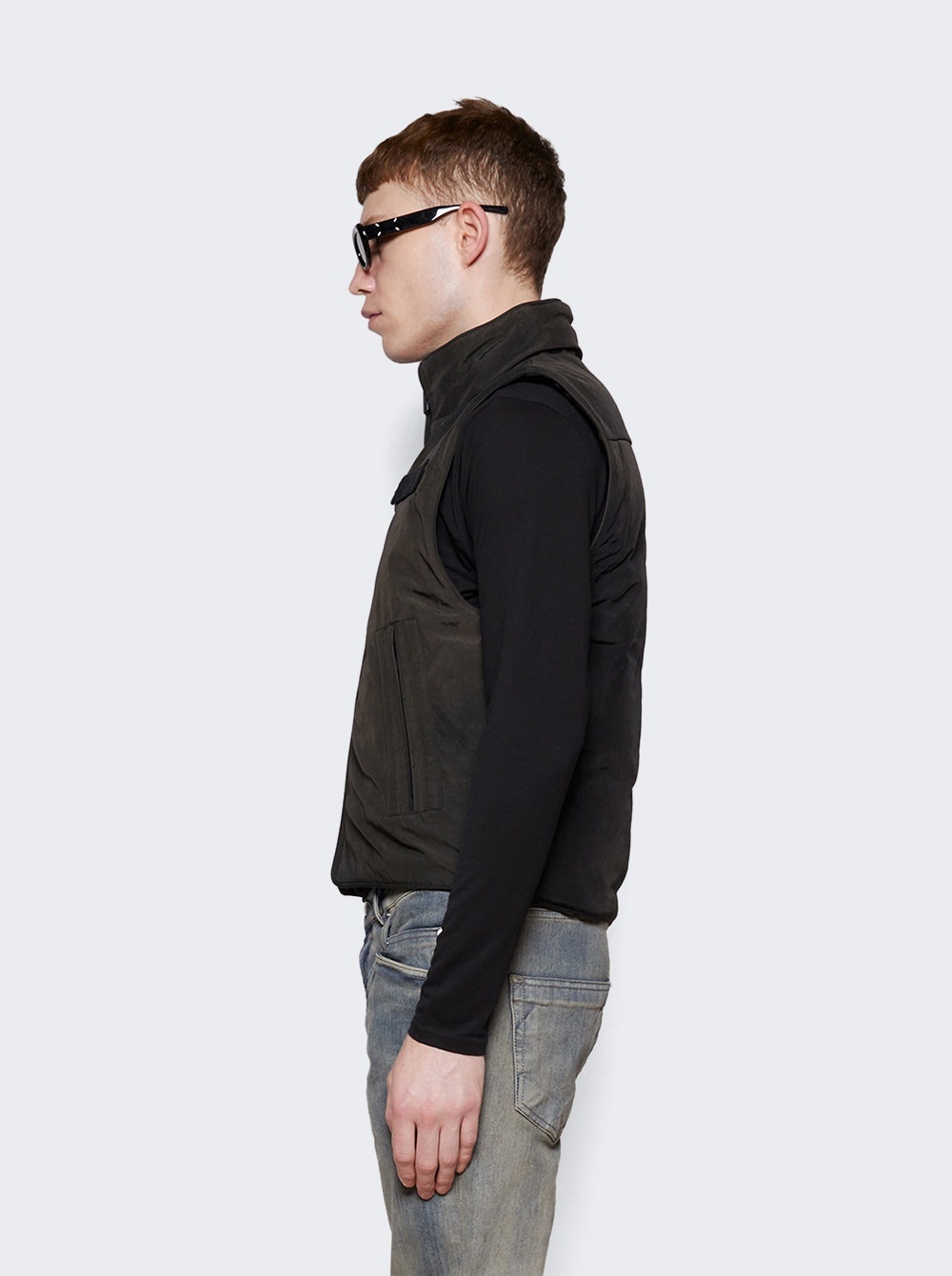 'aurora' Fitted Down Vest Brown - 4