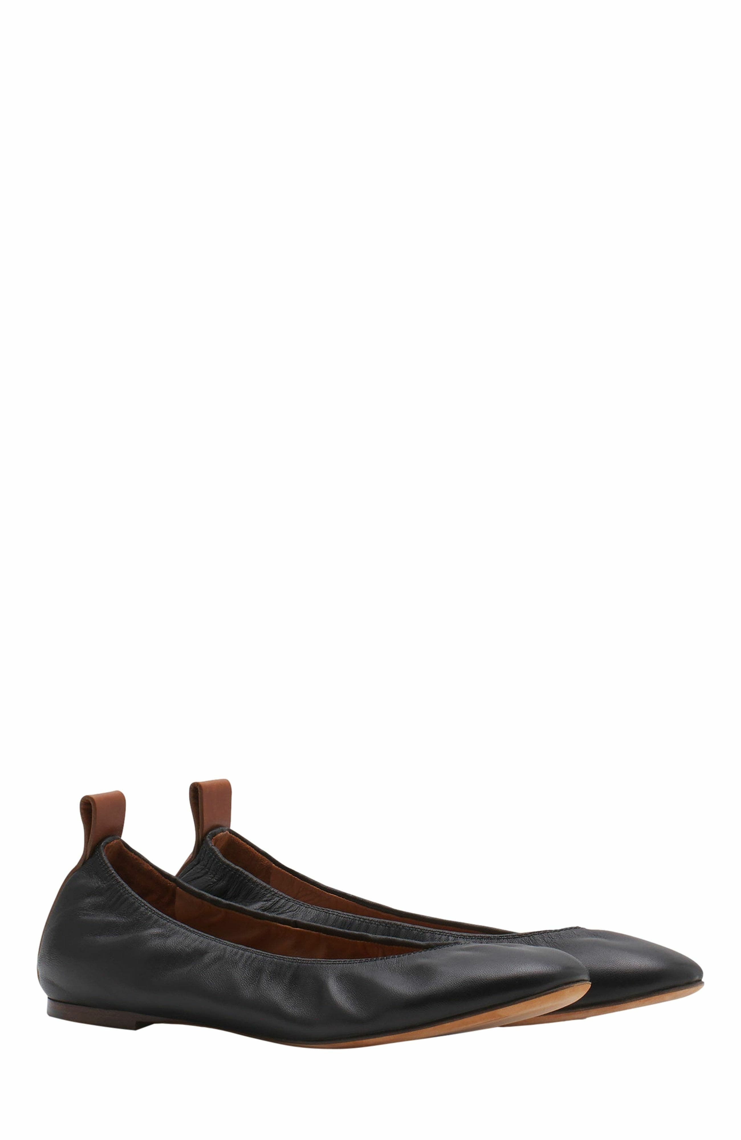 Lanvin The Leather Ballerina Flat in Black at Nordstrom - 2