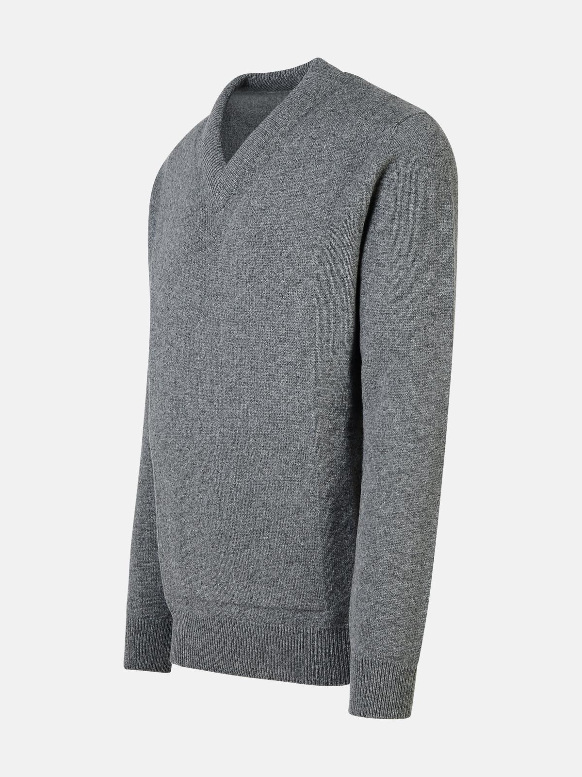 GREY VIRGIN WOOL SWEATER - 2